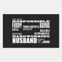 Husbands Wedding Anniversaries Birthdays Qualities Rectangular Stickers