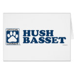 Hush Basset Blue Greeting Cards