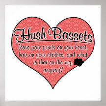 Hush Basset Paw Prints Dog Humor