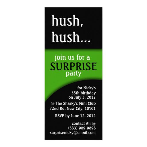 hush, hush birthday surprise announcement