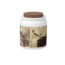 "Hush" Young Victorian Lady Playing Violin Candy Jar