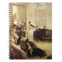 "Hush" Young Victorian Lady Playing Violin Spiral Notebook