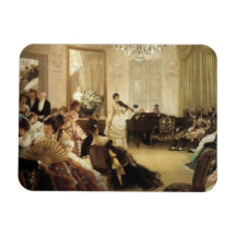 "Hush" Young Victorian Lady Playing Violin Rectangle Magnet