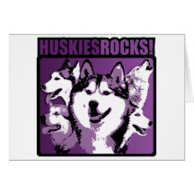 Huskies Rock! Greeting Cards