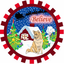 husky believe in santa ornament photo sculptures by freespiritdesigns husky believe in santa ornament photo sculptures
