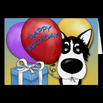 Husky Birthday Card cards