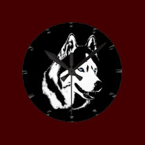 Husky Clock Gifts Decor Sled Dog Wall Clock wall clocks