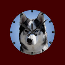 Husky Clock Gifts Decor Sled Dog Wall Clock wall clocks