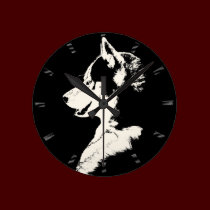 Husky Clock Gifts Decor Sled Dog Wall Clock wall clocks