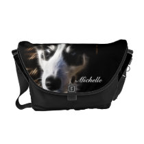 Husky Dog Fractal Messenger Bag