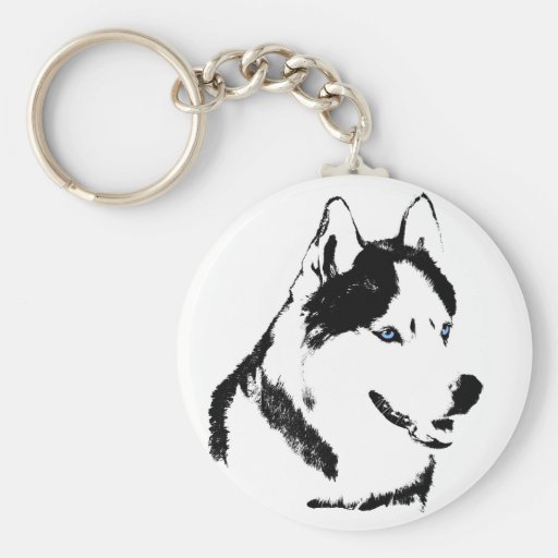 husky plush keychain