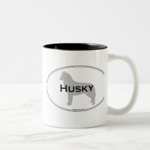 Husky Oval Coffee Mug