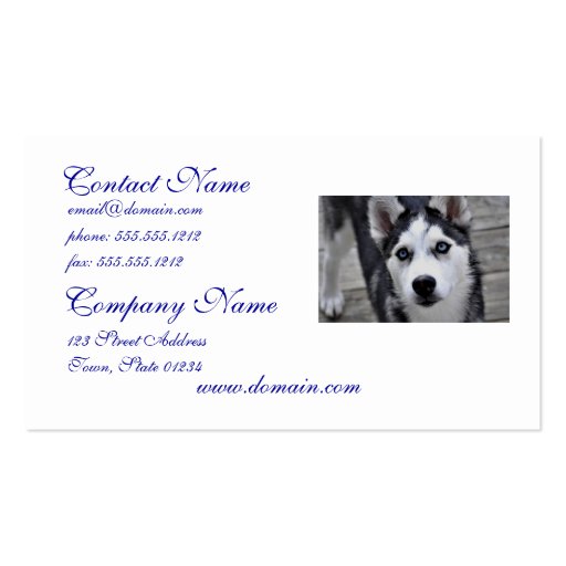 Husky Puppy Business Cards