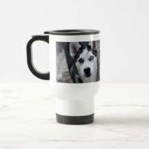 Husky Puppy Plastic Travel Mug