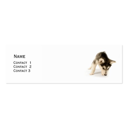 Husky Puppy Profile Card Business Card Templates (front side)