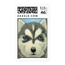 Husky Puppy Stamp