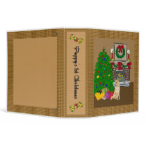 Husky Puppy's 1st Christmas Scrapbook 3 Ring Binder