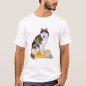Husky Waits for Dinner! t-shirts by pawtraitart Husky Waits for Dinner! t-shirts