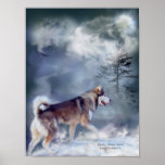 Husky-Winter Spirit Art Poster/Print