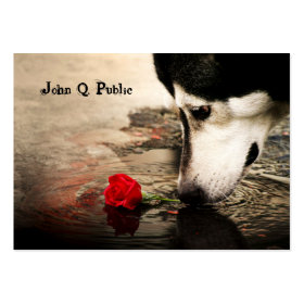 Husky with Red Rose Business Card