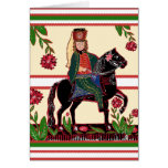 Hussar on Horseback - Cavalry Officer, Folk Art Cards