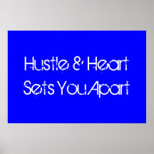 Hustle & Heart Sports Motivational Poster
