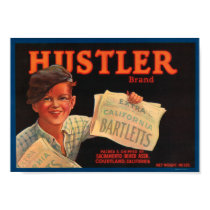 Hustler Brand Bartletts Vintage Fruit Crate Label posters