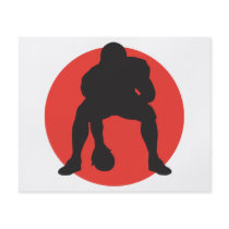 hut hut quarterback football silhouette design flyer design