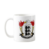 Hutchins Family Crest mugs by coatsofarms Hutchins Family Crest mugs