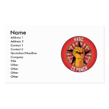 Hvac Is Power Business Card Templates
