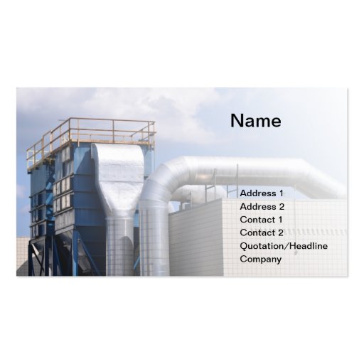 hvac or refrigeration equipment business card (front side)