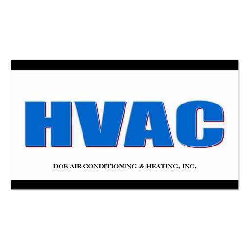 HVAC Technician B/W Bold Business Card Template