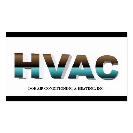 HVAC Technician B/W Mirrored Business Cards