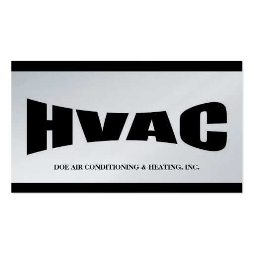 HVAC Technician Black/Platinum Business Card Template (front side)