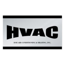 HVAC Technician Black/Platinum Business Card Template
