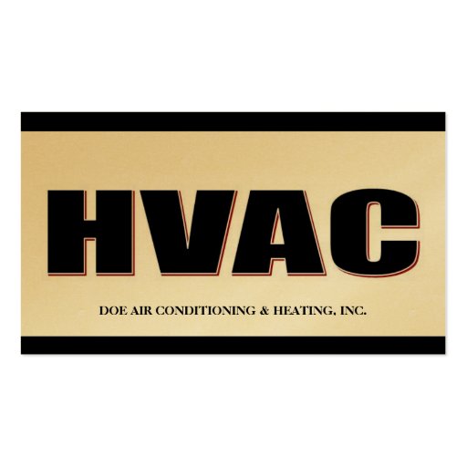 HVAC Technician Bold Gold Business Card Template (front side)