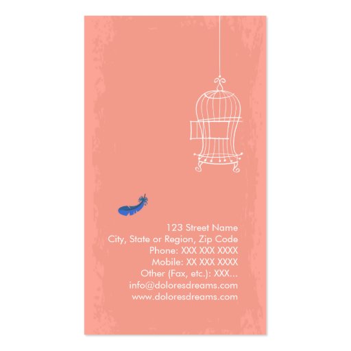 Hyacinth Macaw Business Card Template (back side)