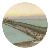 Hyannis Wharf Vintage Postcard Sticker