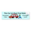 Hybrid car bumper stickers