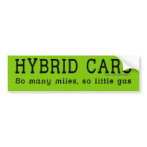 Hybrid Cars bumper stickers