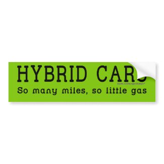 Hybrid Cars bumpersticker