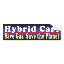 Hybrid Cars Save Bumper Sticker bumper stickers