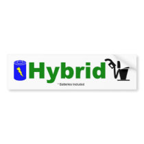 HYBRID colorful pump and battery included Bumper Stickers