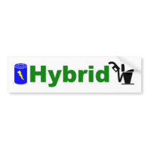 HYBRID green pump and battery Bumper Stickers