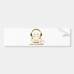 hybridcustom design music monkey bumper sticker