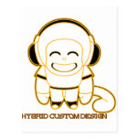 hybridcustom design music monkey postcard