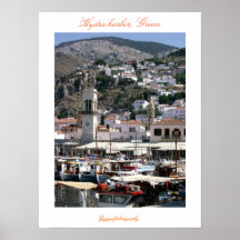 Hydra harbor, Greece poster
