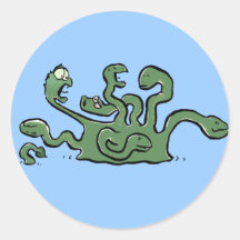 hydra is bored round stickers