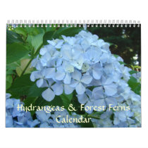 HYDRANDEAS & FOREST FERNS Calendar Gifts by Basleeartprintgifts HYDRANDEAS & FOREST FERNS Calendar Gifts