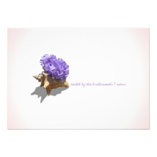 Hydrangea and Seashell Bridal Shower Lavender Card